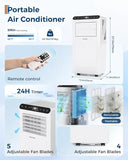 8000 BTU Portable Air Conditioner, Quiet 3-in-1 Indoor AC Combining Cooling, Dehumidification, 24H Timer,Complete Window Kit