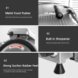 10 inch Chromium-Steel Blade Semi-Auto for Meat Cheese 240W,Silver Meat Slicer Machine