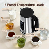 Electric Kettle 1.7L, Touch Screen Water Boiler with Auto Shut Off, Double Wall