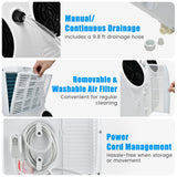 12,000 BTU Dual Hose Portable Air Conditioner 3-in-1 AC Unit w/ Remote