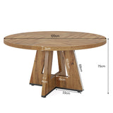 Tribesigns Round Dining Table for 4, 47 Inch Farmhouse Kitchen Table Small Dinner Table