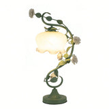 Modern Bedside Lamp Stained Glass Flower Table Reading Lamps