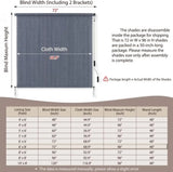 Outdoor Sunshade Roller Shades 72" W x 96" H, Cordless Roll Up Shade Blinds Privacy Screen with 90% UV Protection, Exterior