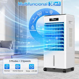 Portable Air Conditioner for Home, White Evaporative Cooler with 8L Tank