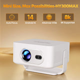 400ANSI WiFi6 Projector Support 8K Full HD Home Outdoor Cinema HY300