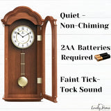 26 inch Large, Wooden Hanging Grandfather Wall Clock with Pendulum