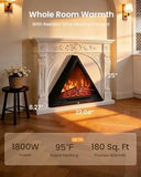 AIRMATE 22" Electric Fireplace Heater with LED Flame, 1500W & Remote