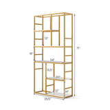 71” 5 Tier Tall Bookshelf w/ Open Storage Shelves, Metal Frame for Bedroom Office