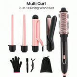 Heikki Vision 5-in-1 Curling Iron Set, including a curling comb and 4 interchangeable