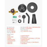 SucceBuy Tub and Shower Faucet Set with Rainfall Shower Head and Spout Single-Handle Tub Trim Kit with Pressure