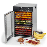 Food Dehydrator 12 Stainless Steel Trays 194ºF Temperature Control Dry Fruit Machine