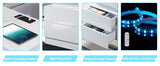 High Gloss 3 Pieces Living Room Table Set, Modern LED Coffee Table Sets