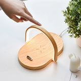 Creative Wood Color Night Light Multifunctional Wireless Charging Night Light