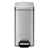 2.6 Gallon Small Stainless Steel Step Trash Can for Bedroom and Office Use, Silver Soft-Close
