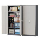 Metal Storage Cabinet, 72" Garage Cabinet with Doors and Shelves Lockable Steel Multifunctional Cabinets