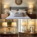 Dimmable Table Lamps Set of 2, Rustic Farmhouse Table Lamps for Living Room