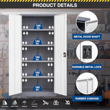 Metal Storage Cabinet-72" Tall Steel File Cabinets with Lockable Doors and Adjustable Shees-andGray