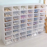 20PCS/24PCS Foldable Flip Shoe Boxes Set Shoe Rack Stackable Storage Container Plastic Clear Shoe Case