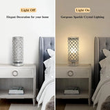 Crystal Table Lamp Touch Control Accent W/ Silver Lamp Shade For Kitchen