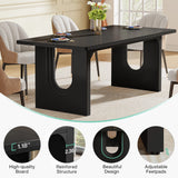 Tribesigns Modern Dining Table for 6 to 8 People, 71" Large Kitchen Dining Table with Wood
