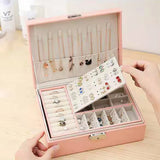 Jewelry Box for Necklaces Rings Earrings, Double Layers Storage for Women