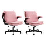 TCGBKAF Black Criss Cross Chair with Wheels&Flip-Up Arms, 25" Seat Cross Legged Office Chair with Flip-Up Back, Ergonomic Computer Desk Chair, Adjustable