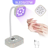 Wireless Nail Lamp LED UV Nail Dryer Rechargeable With Auto Sensor Touch Control Fast Drying Nail Light 360°