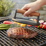3-in-1 Cast Iron Grill Press Set Dual-sided Rectangular Round Grid Press Flat for Panini