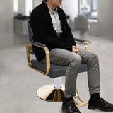Black & Gold Barber Salon Chair 360° Rotatable Salon Chair Adjustable Lift Height Stylist Chai