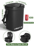 1.9 Gallon Flexible Silicone Car Trash Can With Secure Lid And Adjustable Strap, Compact Hanging Waste Bin For Vehicles