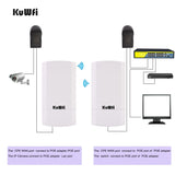 KuWfi 300Mbps Outdoor CPE Bridge 2.4Ghz Wireless WiFi Router AP Repeater Bridge Wi-fi Signal Extender PTP Up to 1KM with 24V POE