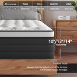 12"14" Gel Memory Foam Hybrid Pocket Spring Mattress Twin Full King Queen