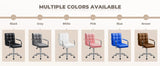 Furmax Mid-Back Office Task Chair Ribbed PU Leather Executive Chair Modern Adjustable