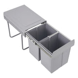 20L Each Dual Pull-Out Trash Can Easy Install Under Cabinet Kitchen Waste Bin with 2 Bins Slide out Recycling Garbage Can
