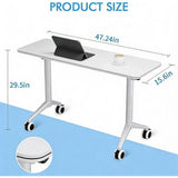 Portable Folding Conference Table on Wheels with Edge Lip - Ideal for Meetings