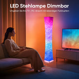 52" Simple Design Soft Light Floor Lamp, Morden Slim RGB 16 Color Remote