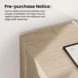 6 Drawer Dresser for Bedroom, 55 Modern White Oak Chest of Drawers