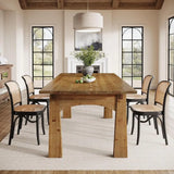 Elegant 63 Solid Wood Dining Table for 4-6, Rich Grain & Texture