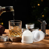 Whiskey Smoker Kit With Torch - 6 Flavors Wood Chips, 2 Glasses, 2 Ice Ball Molds