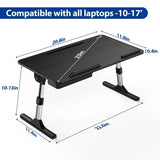 LT05 Adjustable Laptop Table, Lap Desk, Portable Standing Bed Desk