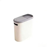 Large Capacity Push Button Bathroom Trash Can With Lid Space Saving Design