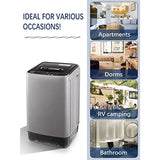 Full Automatic Washing Machine for RV, Camping, Apartment, Dorm: Dark Grey Portable Washer with LED Display,