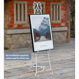 Metal Free Standing Adjustable Display Stand Scroll Easel with Chain Support White Easel Stand