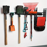 Garage Storage, Garage Organization, Wall Mount Garden Tool Organizer, Max 250 Lbs Adjustable Metal Hooks, Yard Shed Rack, Tool Holder For Hanging Rake Broom