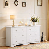 JUMMICO Dresser for Bedroom, 6 Wood Dresser Drawers For Bedroom