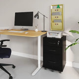 File Cabinet with Lock3 Drawer Wood Rolling Filing Cabinets Under Desk
