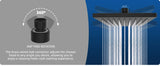 Bathroom Waterfall Shower Head, Fixed Showerheads with Adjustable Swivel Ball,