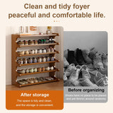 Wooden Shoe Rack Shoes Storage Organizer 6 Layer for Living Room