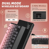 MAMBASNAKE x FREEWOLF M87 75% Wireless Membrane Keyboard  Silent Rainbow Backlit Bluetooth