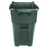 50-Gallon Heavy-Duty Wheeled Trash Can with Ergonomic Handle for Commercial Use
